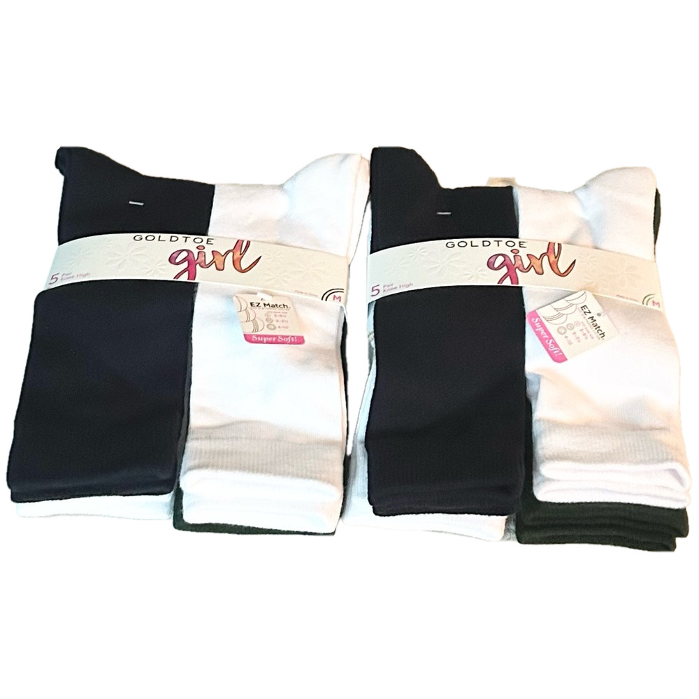 Gold toe Girls Knee High Socks 10 Pairs NWT